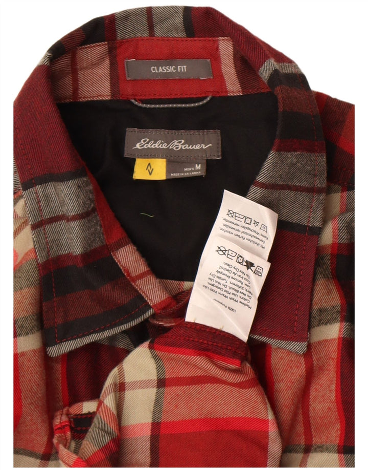 Ανδρικό πουκάμισο Eddie Bauer με καρό κλασική φόρμα, μεσαίο κόκκινο καρό