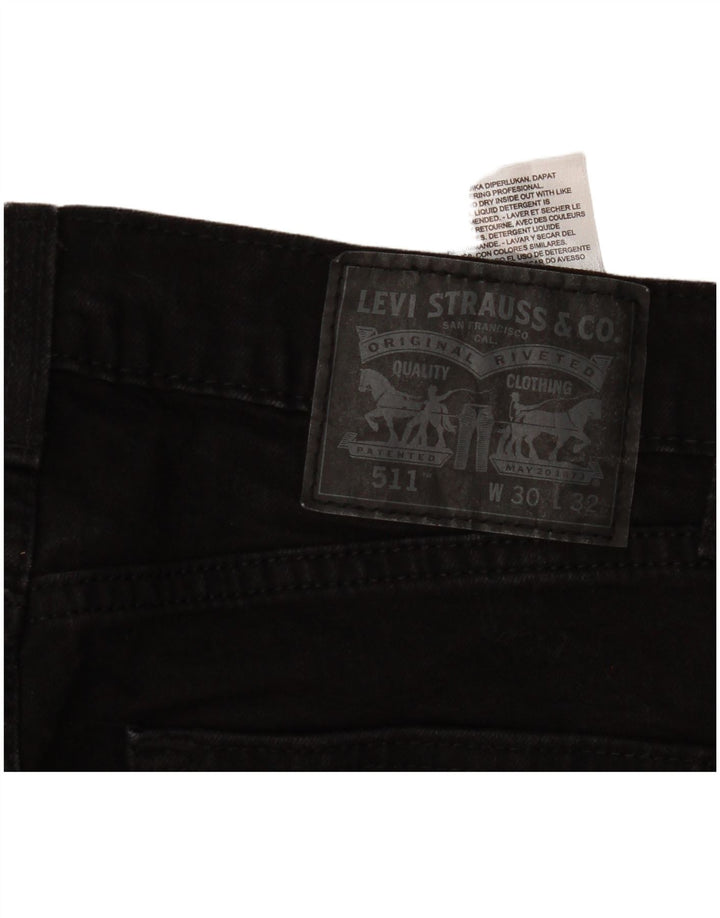 Levi's Mens 511 Slim Jeans W30 L32 Μαύρο βαμβακερό
