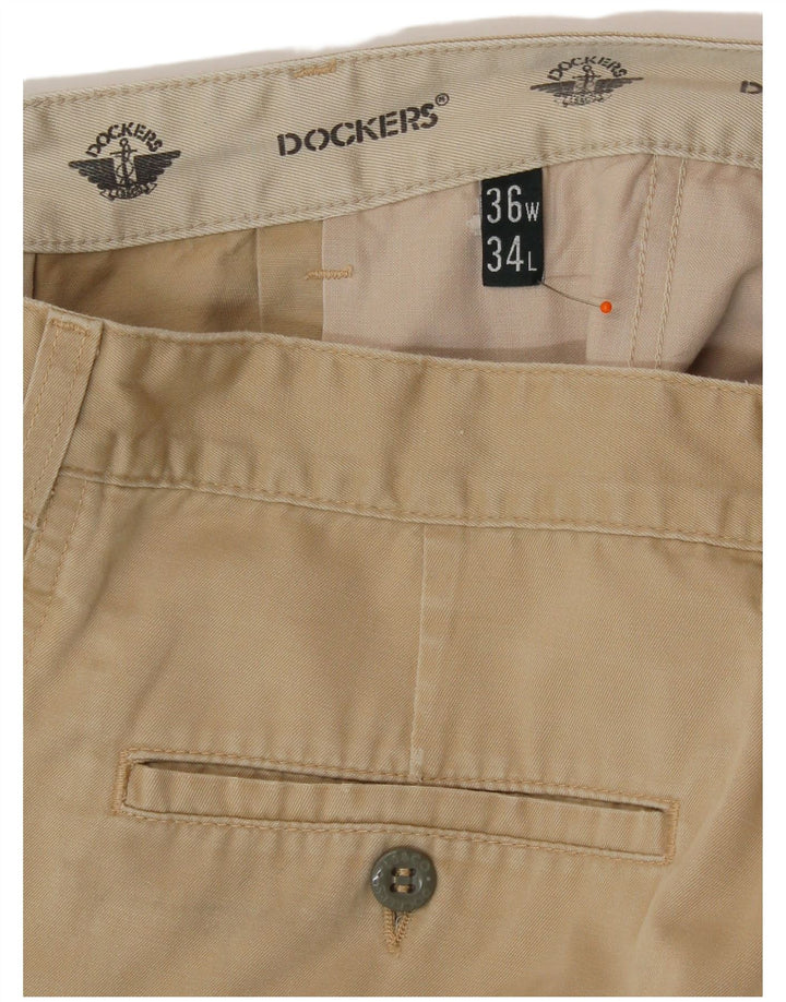 DOCKERS Mens Khakis Pegged Chino Trousers W36 L34 Beige