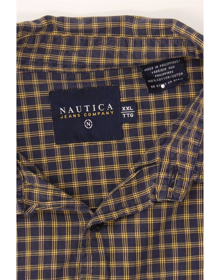 Ανδρικό πουκάμισο Nautica 2XL Navy Blue Check Cotton