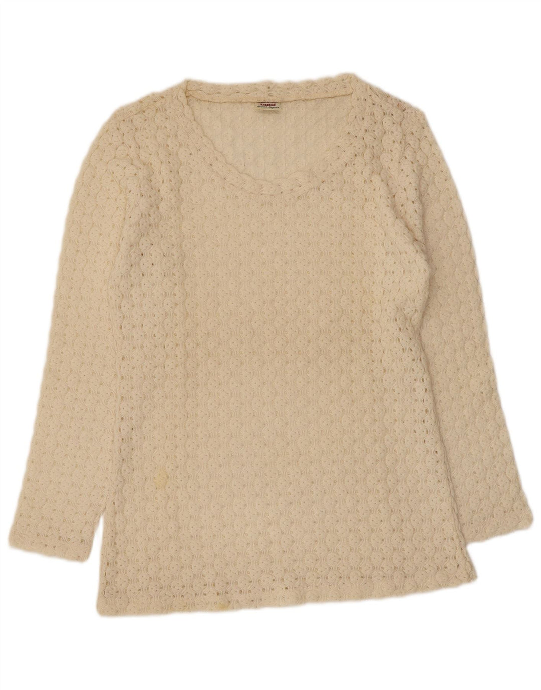 Sisley Γυναικείο πουλόβερ Relaxed Elegance με V λαιμόκοψη UK 12 Medium Off White