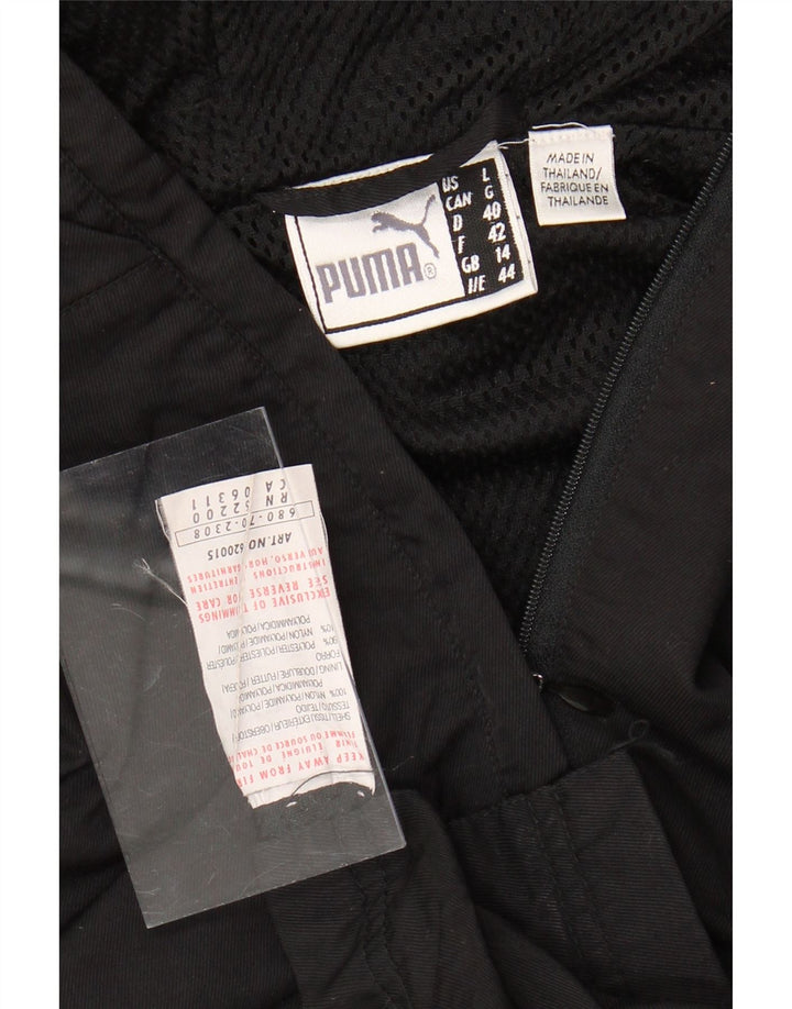 PUMA Γυναικείο μπουφάν Anorak με κουκούλα UK 14 μεγάλο μαύρο νάιλον