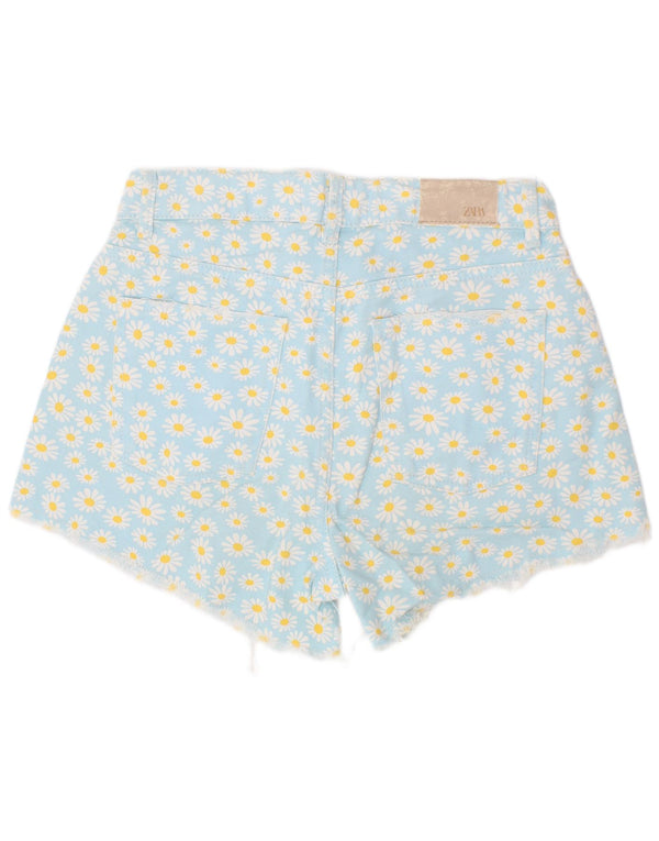 Zara Girls Τζιν Σορτς 13-14 ετών W28 Μπλε Φλοράλ