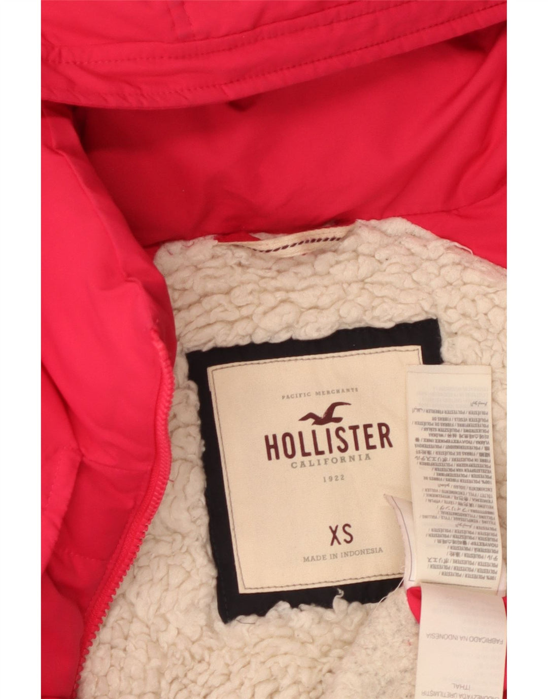 HOLLISTER Γυναικείο μπουφάν με κουκούλα με κουκούλα UK 6 XS Ροζ Πολυεστέρας