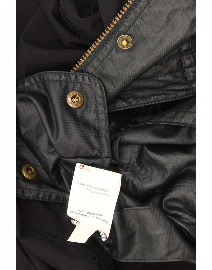 Γυναικείο Στρατιωτικό Μπουφάν Barbour από συνθετικό δέρμα UK 14 μεγάλο μαύρο πολυεστέρα