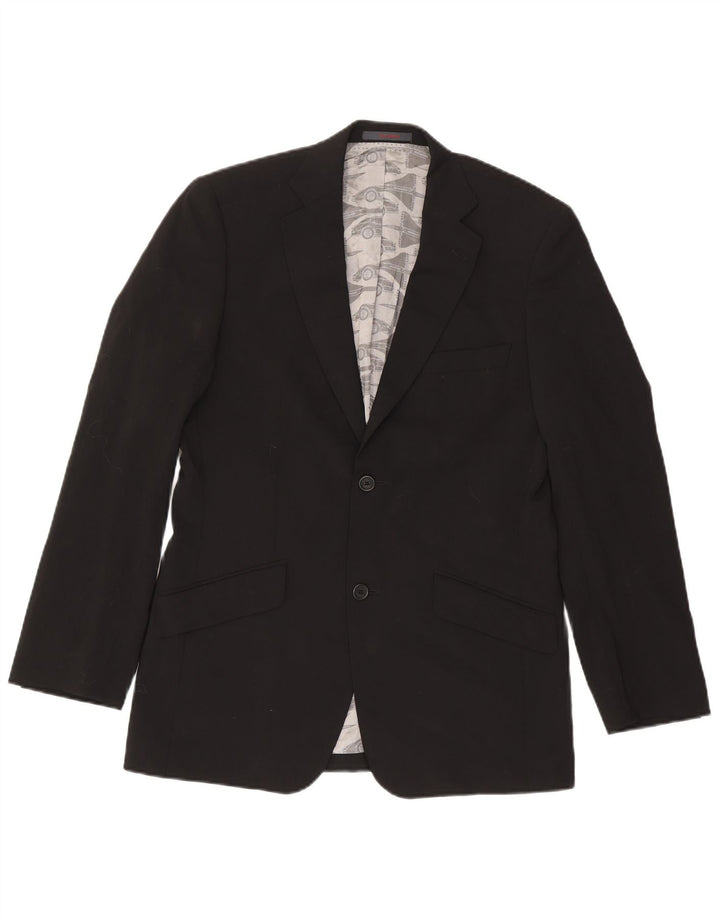 Ted Baker Ανδρικό σακάκι σακάκι με 2 κουμπιά UK 38 μεσαίο μαύρο μαλλί