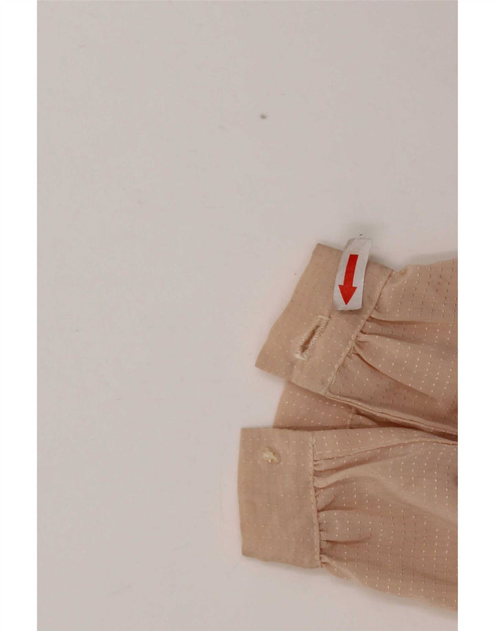 Vintage γυναικείο πουκάμισο μπλούζα UK 14 Medium Beige με στίγματα