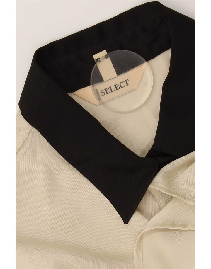 Vintage Womens Shirt IT 46 Large Beige Colourblock Polyester
