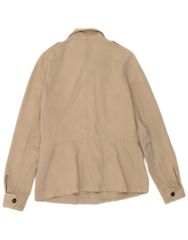 MURPHY & NYE Womens Military Jacket UK 16 Large Beige Cotton