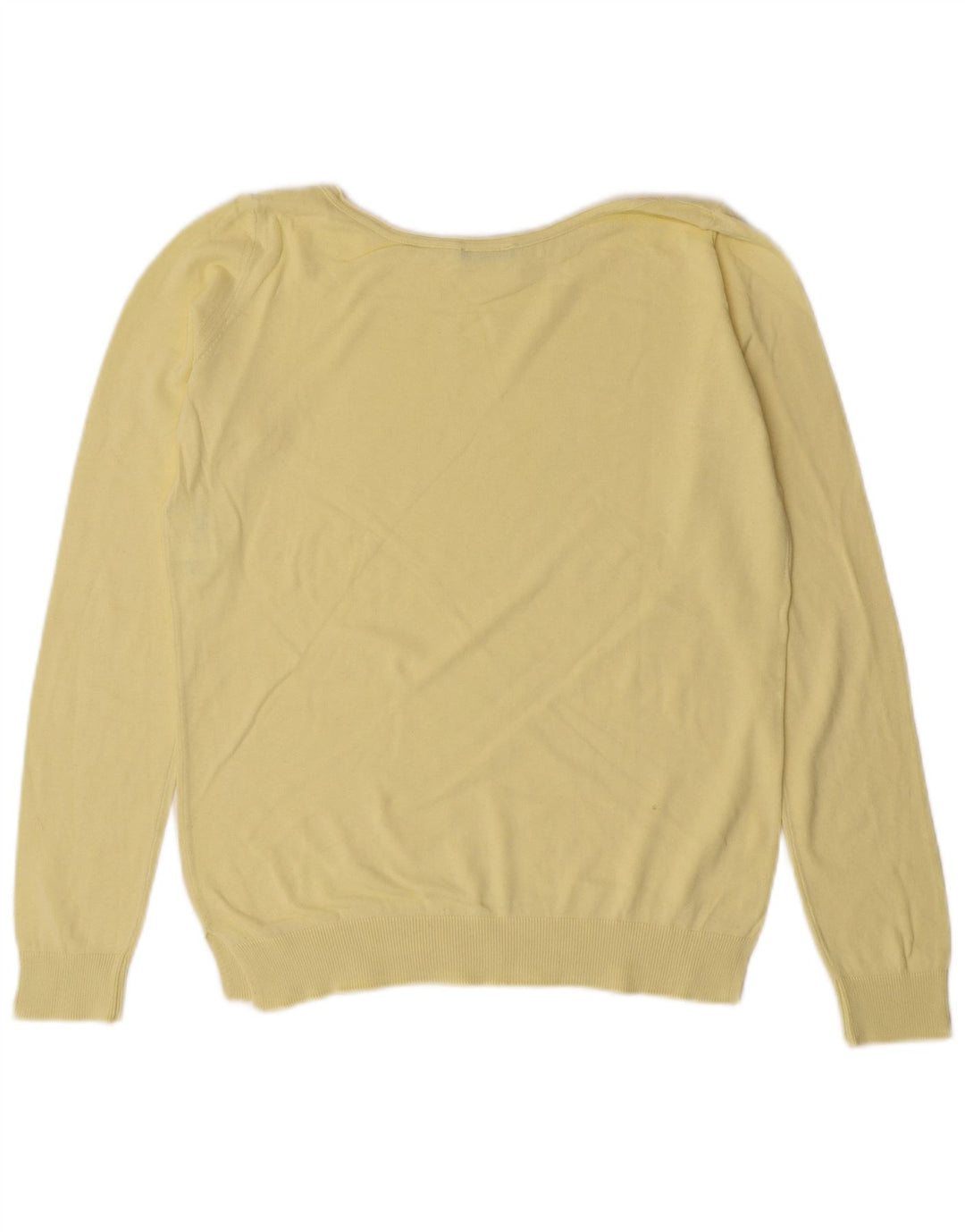 Γυναικείο πουλόβερ Benetton Boat Neck Jumper UK 12 Medium Yellow Cotton Classic