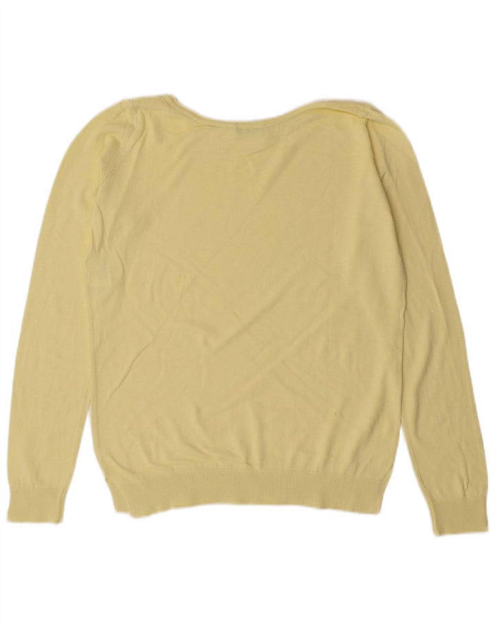 Γυναικείο πουλόβερ Benetton Boat Neck Jumper UK 12 Medium Yellow Cotton Classic