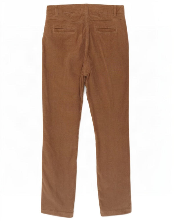 Jaeger Womens Slim Fit Corduroy Trousers UK 12 Medium W32 L30 Brown Cotton