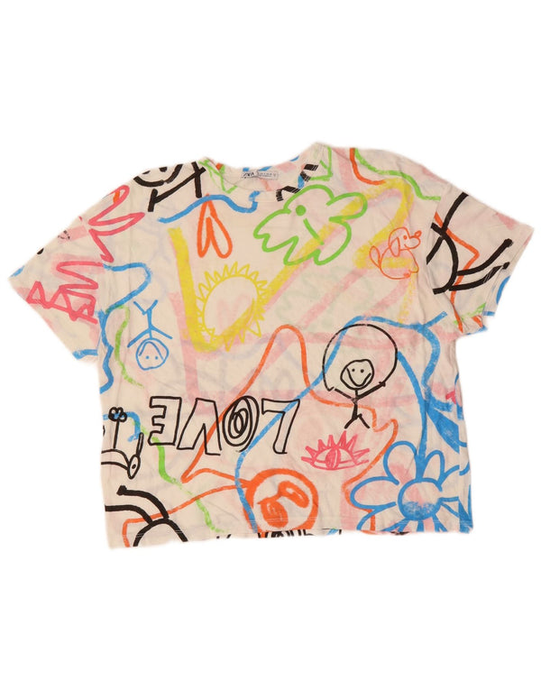 Γυναικείο γραφικό μπλουζάκι ZARA Crop τοπ 10 μικρών πολύχρωμων