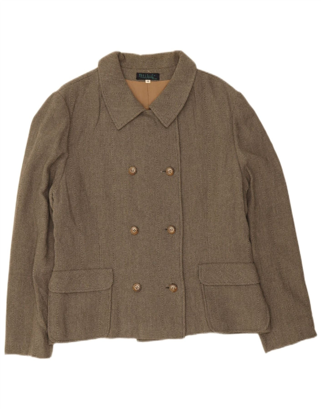 Vintage Γυναικείο Διπλό Μπουφάν Blazer IT 48 XL Γκρι μαλλί