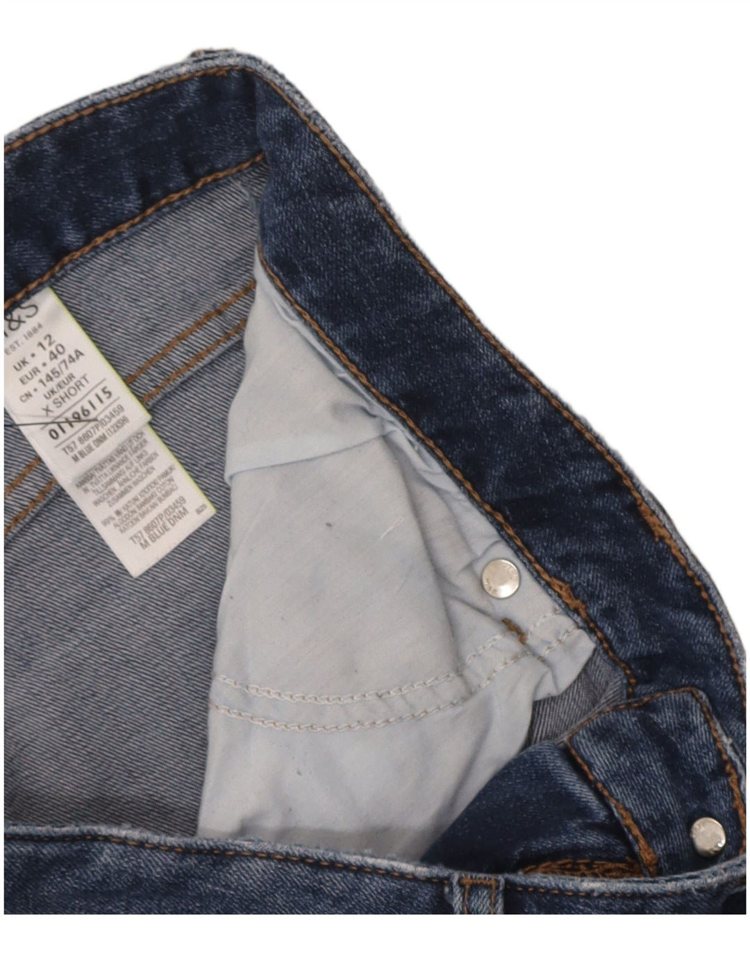 Marks & Spencer Γυναικεία Crop Slim Jeans UK 12 Medium W32 L26 Blue