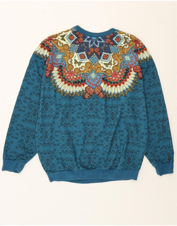 Adidas Γυναικεία φούτερ με αφηρημένο σχέδιο Jumper UK 10 Small Blue Bohemian