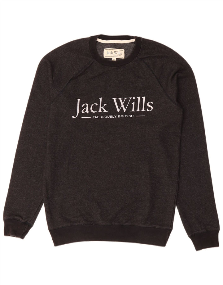 JACK WILLS Ανδρικό γραφικό φούτερ Jumper XS Μαύρο