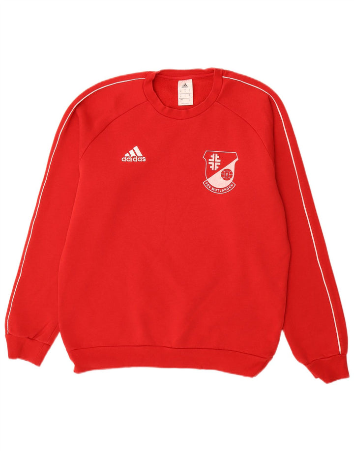 adidas Ανδρικό Γραφικό Φούτερ Πουλόβερ Μεσαίο Κόκκινο Βαμβάκι