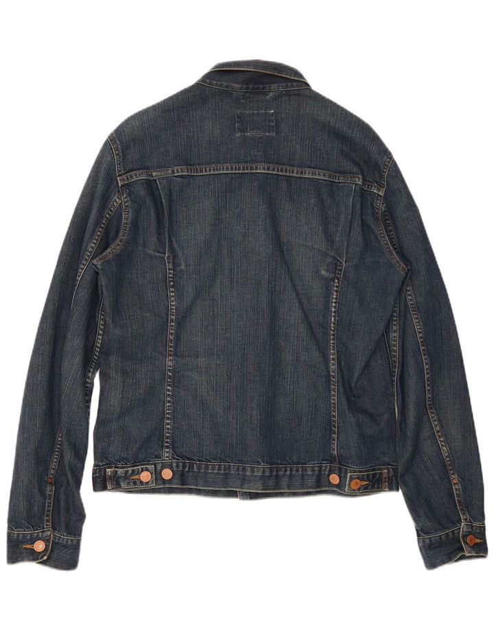 LEVI'S Γυναικείο Τζιν Μπουφάν UK 14 Μεγάλο Βαμβακερό Navy Blue