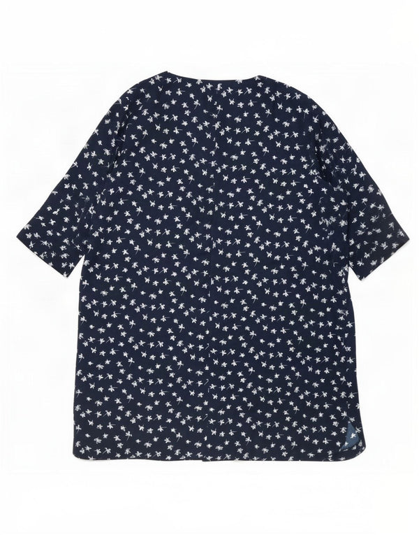 Marks & Spencer Γυναικείο φόρεμα 3/4 Sleeve Shift UK 22 3XL Navy Blue Floral