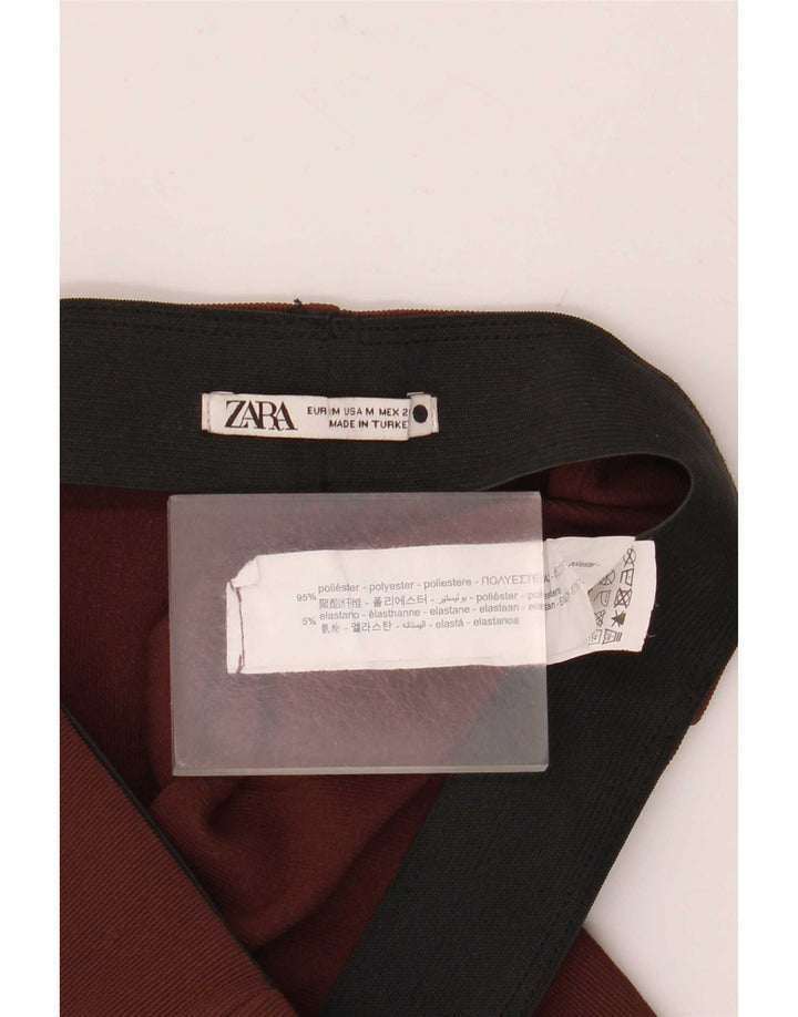 Zara Γυναικείο Flare Casual Παντελόνι Medium W28 L32 Καφέ Πολυεστέρας