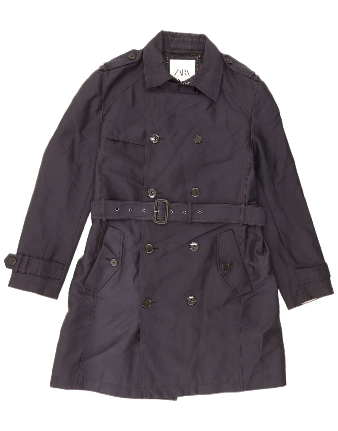 Zara Ανδρική καμπαρντίνα UK 40 Large Navy Blue Polyester