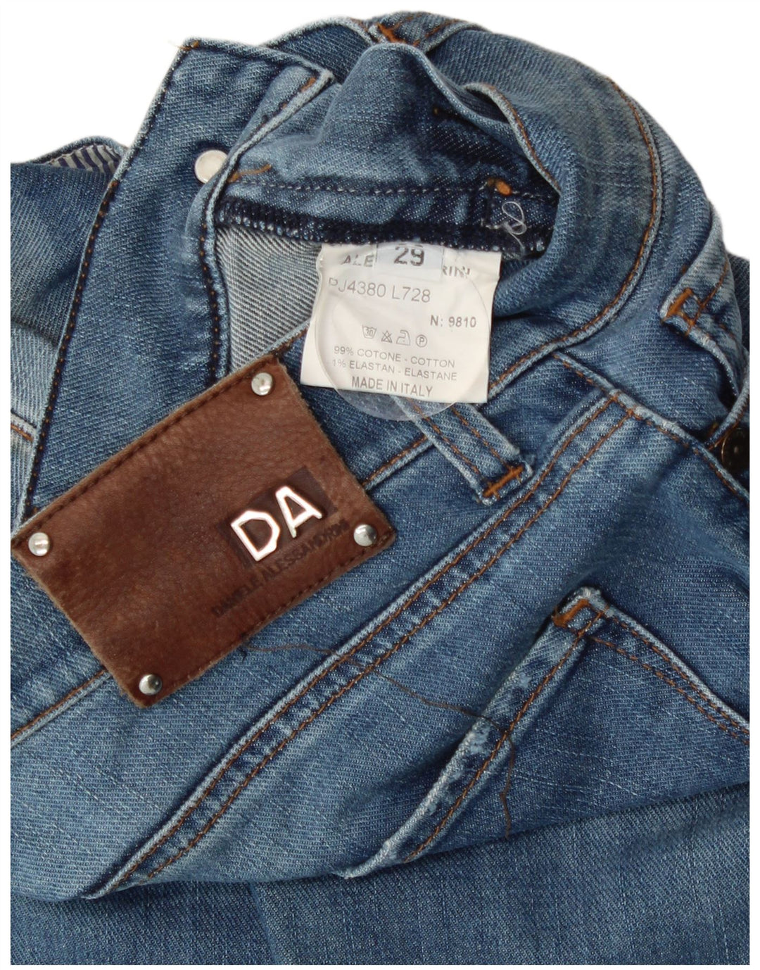 Daniele Alessandrini Γυναικείο τζιν με φλάντζα W29 L31 Μπλε βαμβακερό