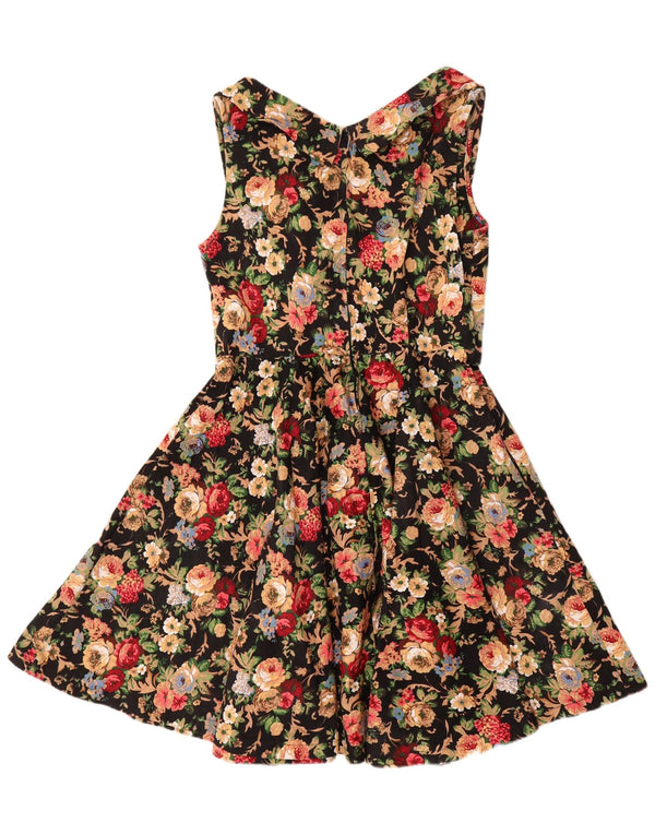 Lindy bop Γυναικείο αμάνικο φόρεμα UK 18 XL Μαύρο φλοράλ βαμβακερό