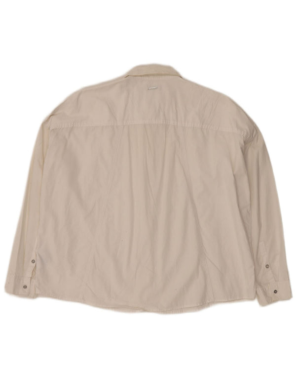 CALVIN KLEIN JEANS Γυναικείο υπερμεγέθη πουκάμισο UK 10 μικρό λευκό βαμβακερό