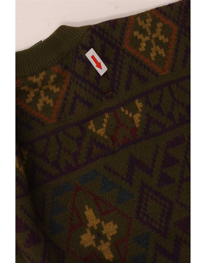 Ανδρικό πουλόβερ Navigare Crew Neck Jumper Medium Khaki γεωμετρικό μαλλί