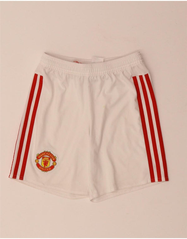 Αθλητικά σορτς ADIDAS Boys Manchester United 9-10 ετών λευκό πολυεστέρα