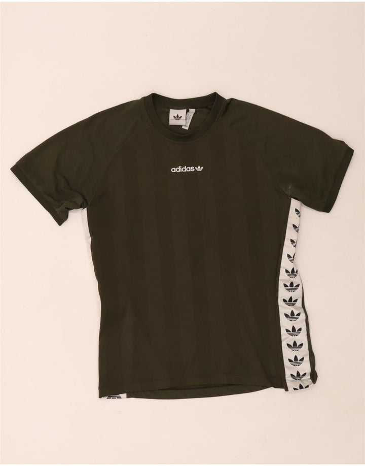 Ανδρικό γραφικό T-Shirt Adidas Top Large Khaki Colourblock Πολυεστέρας