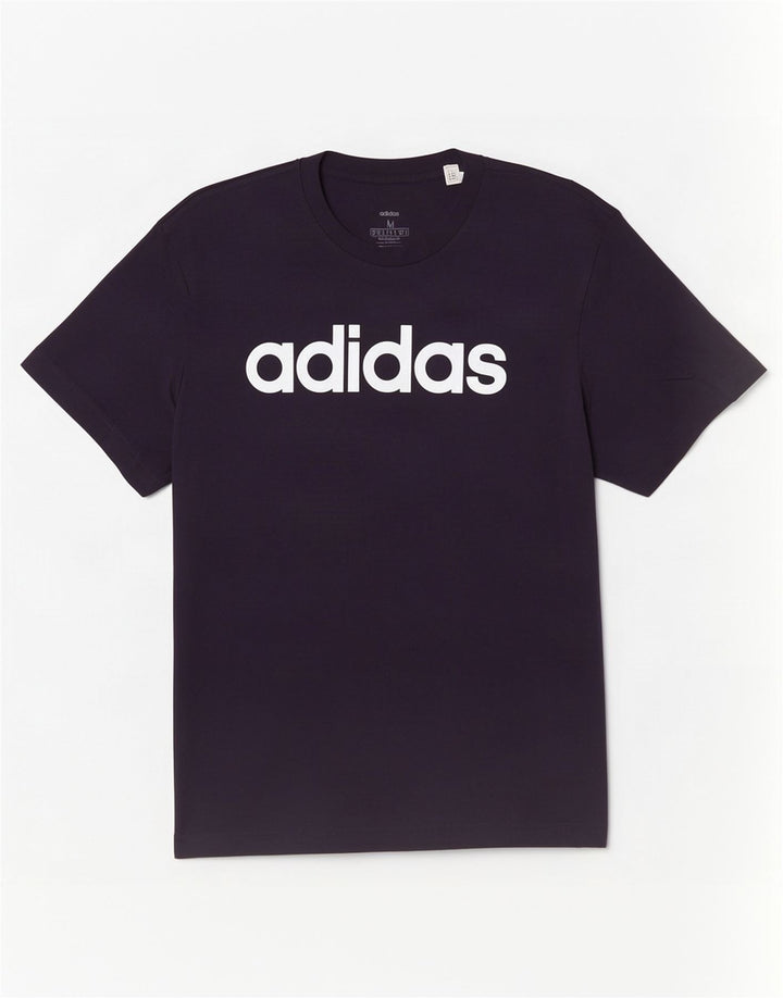 Ανδρικό γραφικό T-Shirt Adidas Top από μεσαίο μπλε ναυτικό βαμβακερό