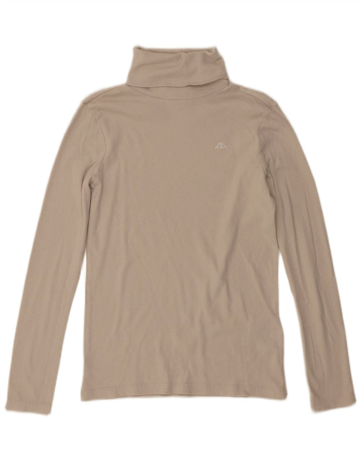 Kappa γυναικείο τοπ μακρυμάνικο UK 10 Small Beige βαμβακερό