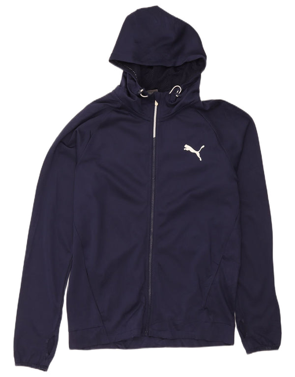 Ανδρικό πουλόβερ με κουκούλα με φερμουάρ Puma, μεσαίο μπλε ναυτικό Sports