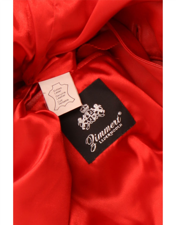 Vintage γυναικείο δερμάτινο μπουφάν UK 16 μεγάλο κόκκινο δέρμα