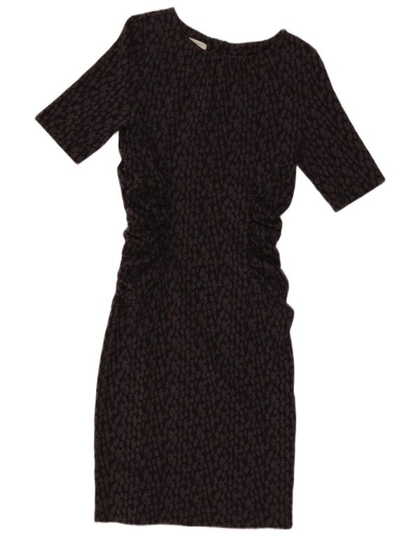 HOBBS Γυναικείο φόρεμα Bodycon UK 12 Βαμβακερό μεσαίο γκρι με στίγματα