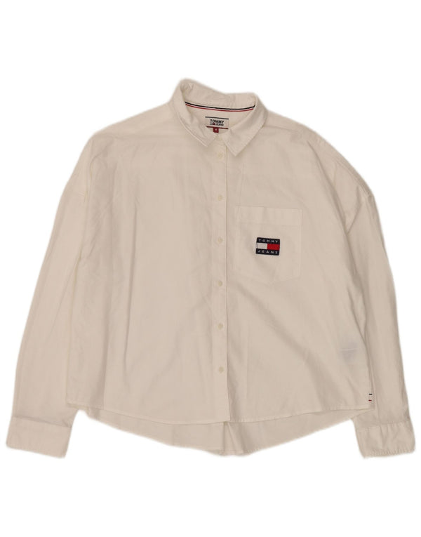 Tommy Hilfiger Γυναικείο πουκάμισο Oversized UK 14 Μεσαίο λευκό βαμβακερό