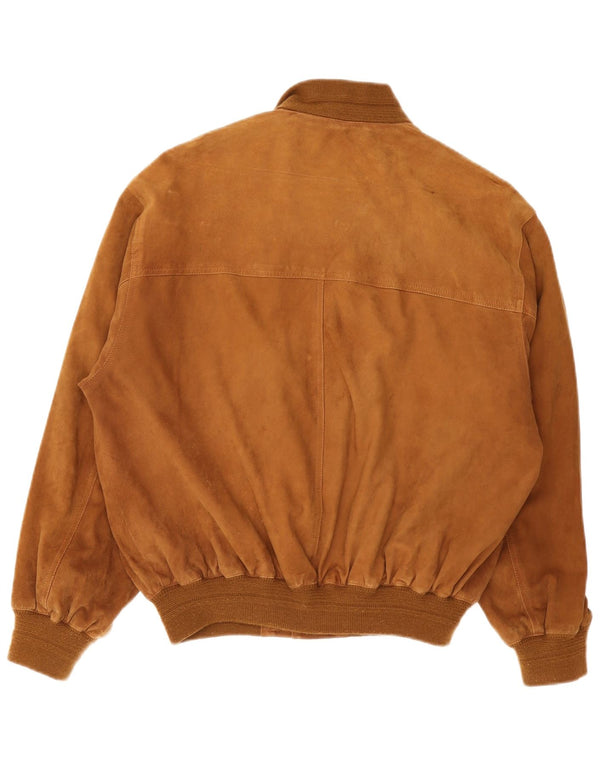 Vintage Ανδρικό Suede Bomber Jacket IT 48 Medium Brown
