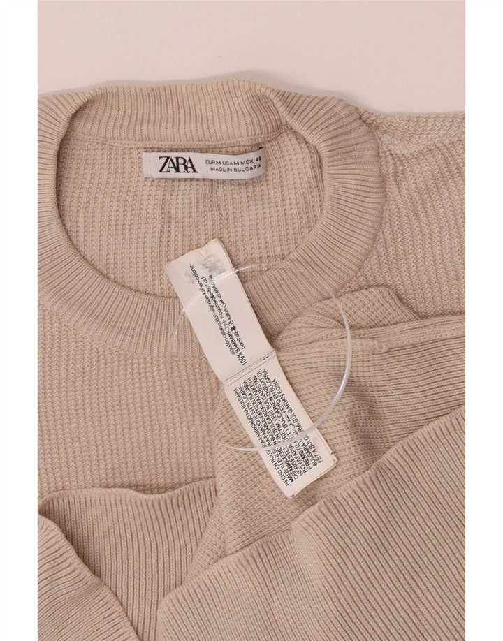 Ανδρικό πουλόβερ Zara Crew Neck Jumper Medium Beige