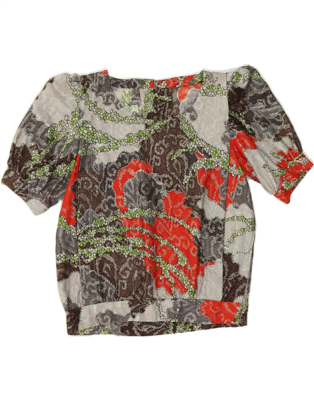 VINTAGE Womens Blouse Top UK 14 Medium Multicoloured Floral Vintage Vintage and Second-Hand Vintage from Messina Hembry 