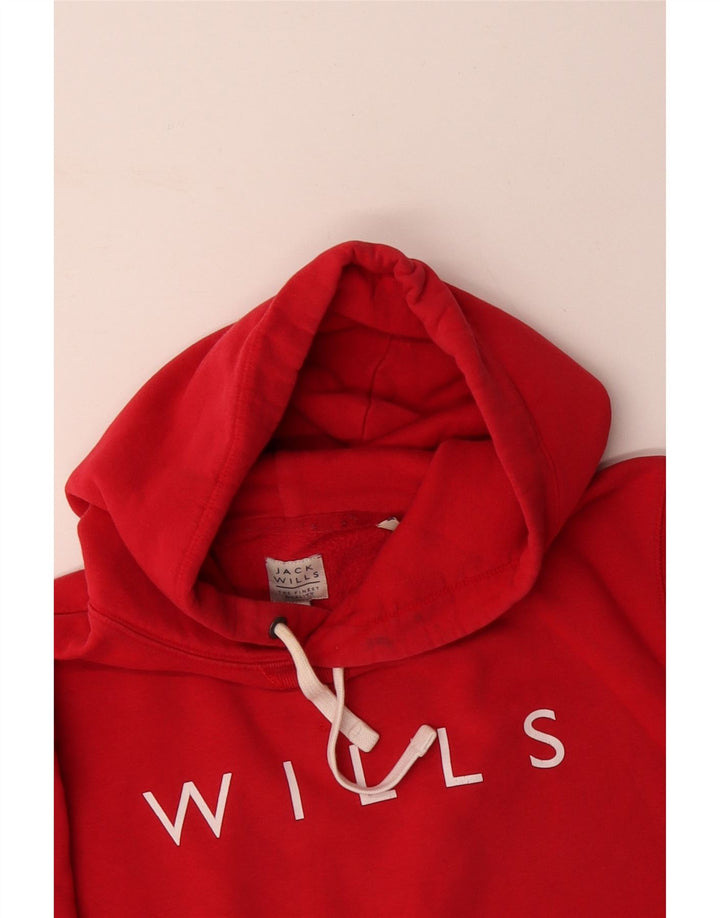 JACK WILLS Ανδρικό γραφικό μπλουζάκι με κουκούλα XL Κόκκινο βαμβακερό