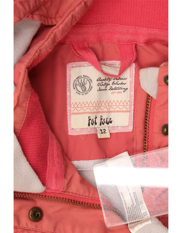 Fat Face Γυναικείο Μπουφάν με κουκούλα αντιανεμικό UK 12 Medium Pink Nylon