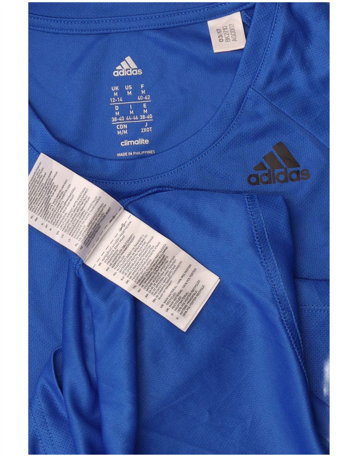 Adidas Γυναικείο T-Shirt Climalite Top UK 12/14 Medium Blue Polyester