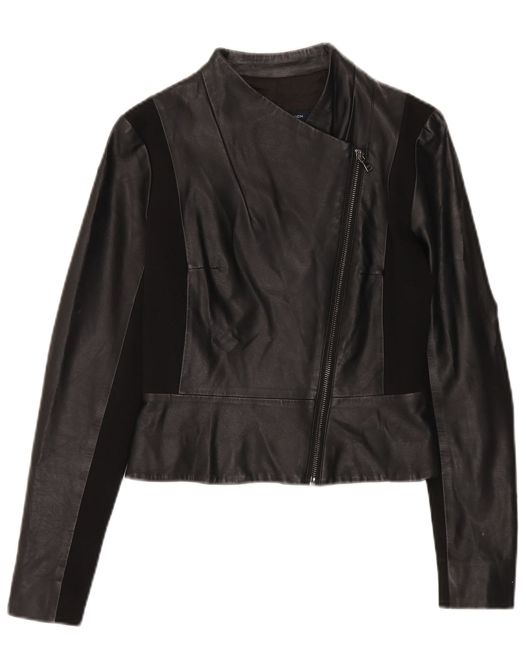 French Connection Γυναικείο Crop Biker Jacket UK 6 XS Μαύρο Πολυουρεθάνη