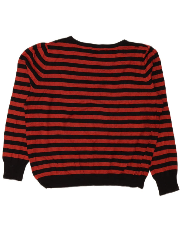 Marks & Spencer Γυναικείο πουλόβερ με λαιμόκαυστο UK 18 XL κόκκινο ριγέ