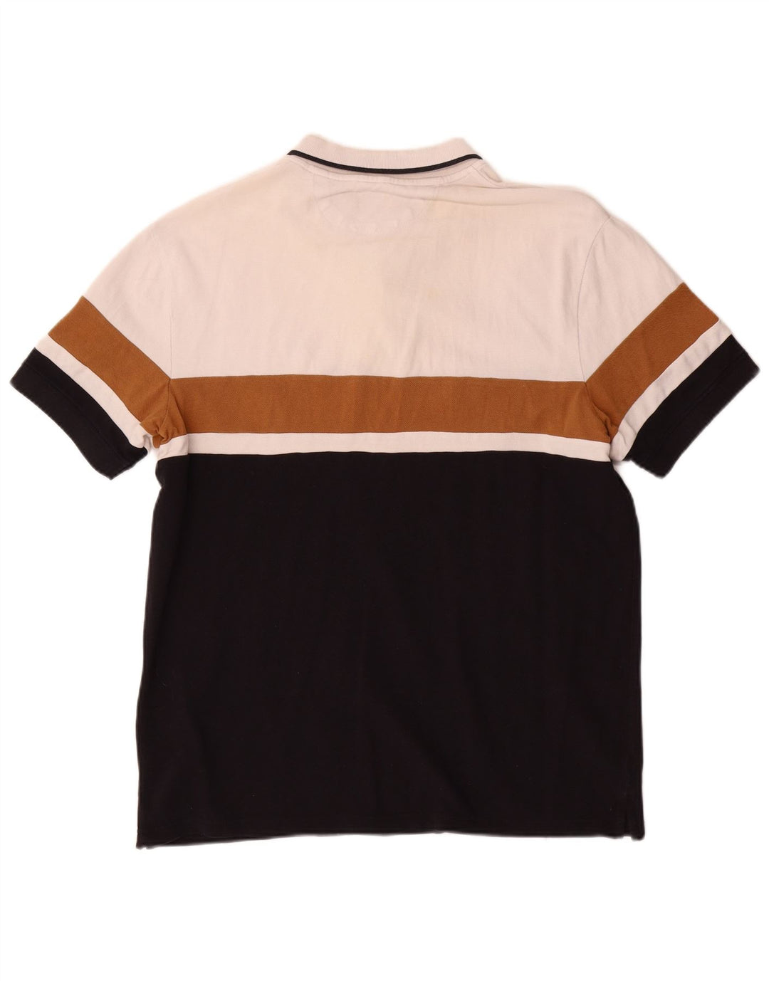 Zara Ανδρικό πουκάμισο Polo XL Λευκό Colourblock