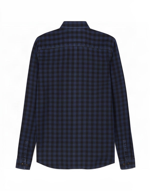 Jack & Jones Ανδρικά ρούχα εργασίας πουκάμισο Μικρό Navy Blue Gingham Cotton