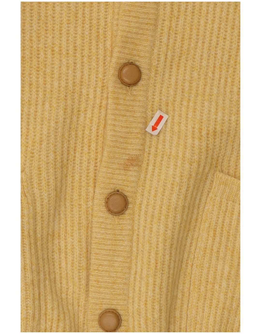 Ανδρικό πουλόβερ vintage ζακέτα μεσαίο κίτρινο παρθένο μαλλί