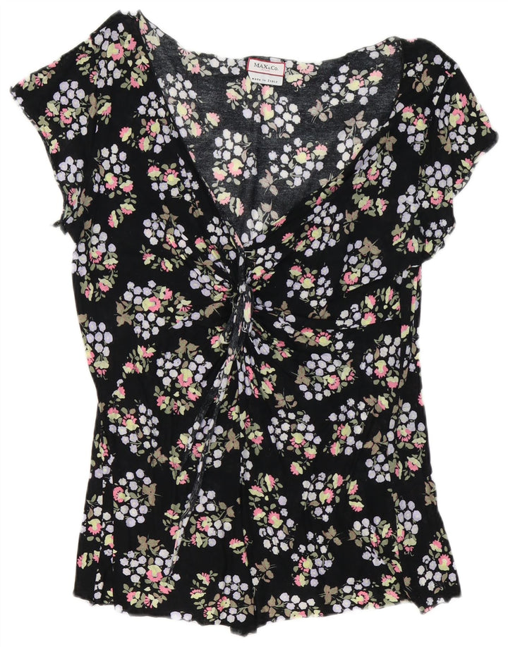 Max & Co. Γυναικεία Μπλούζα Τοπ UK 10 Small Black Floral